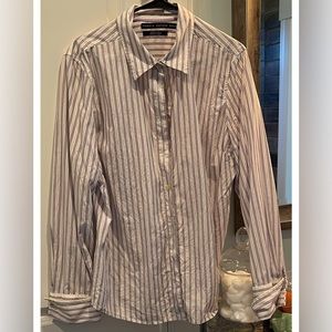Tommy Hilfiger white/purple button down Sz XXL